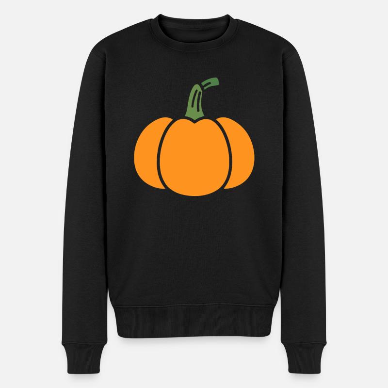 Kürbis - Männer Premium Bio Pullover - Schwarz