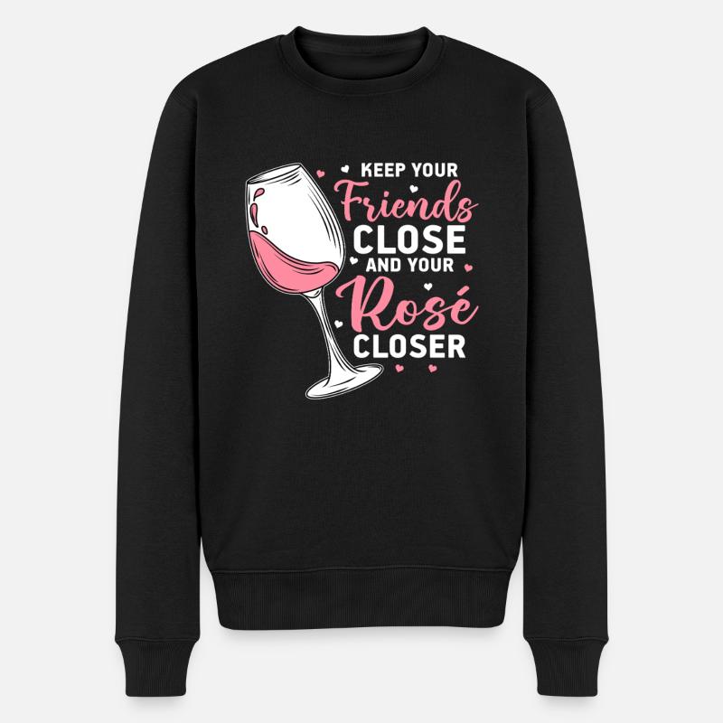 Vin Rosé - Pull Premium bio Homme - noir