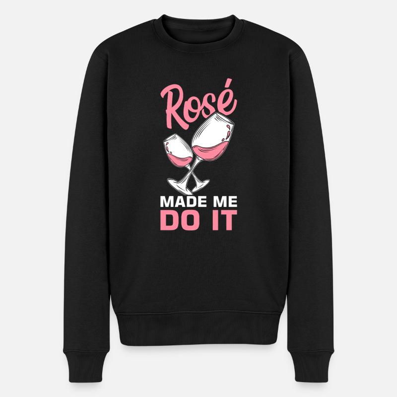 Wein Rosé - Männer Premium Bio Pullover - Schwarz