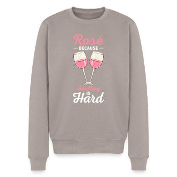 Vin Rosé - Pull Premium bio Homme - taupe - Devant - Nico (187cm)