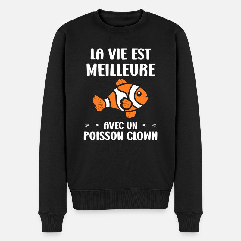 Humour Poisson rouge - Pull Premium bio Homme - noir