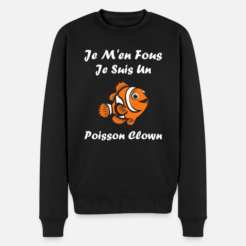 Humour Poisson rouge - Pull Premium bio Homme - noir