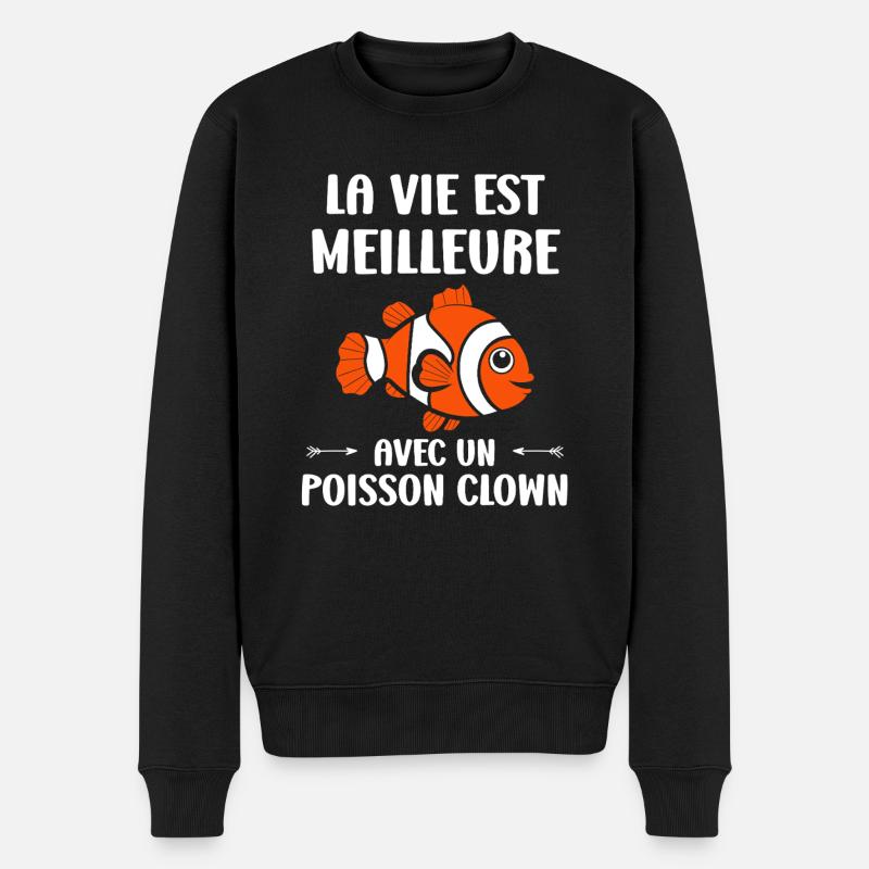 Humour Poisson rouge - Pull Premium bio Homme - noir