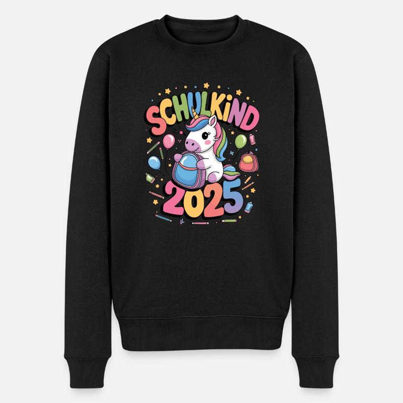 Schulkind 2025 Einschulung Schulanfang - Männer Premium Bio Pullover - Schwarz