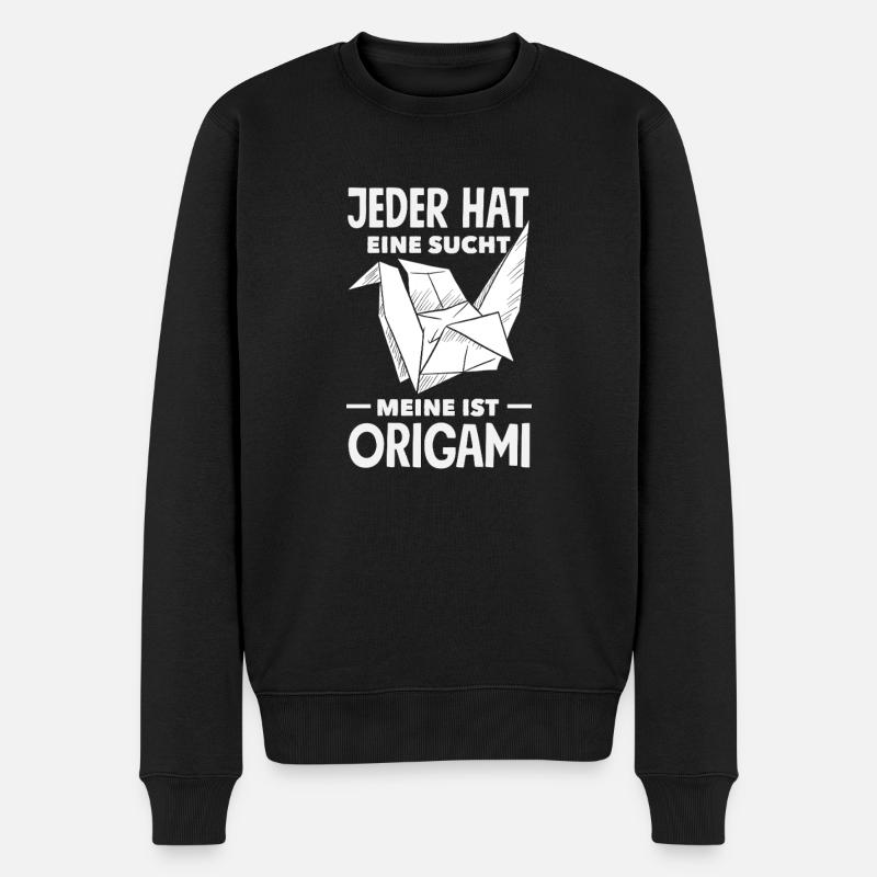 Jeder Hat Eine Sucht Origami Kunst - Männer Premium Bio Pullover - Schwarz