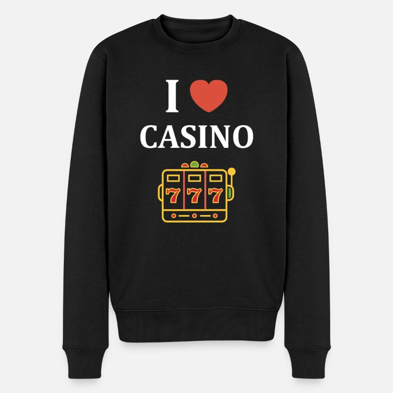 Kasino - Männer Premium Bio Pullover - Schwarz