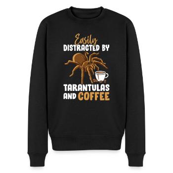 Tarantula Coffee Funny Arachnid Exotic Large - Men's Premium Organic Jumper - black - Front - Nico (187cm)