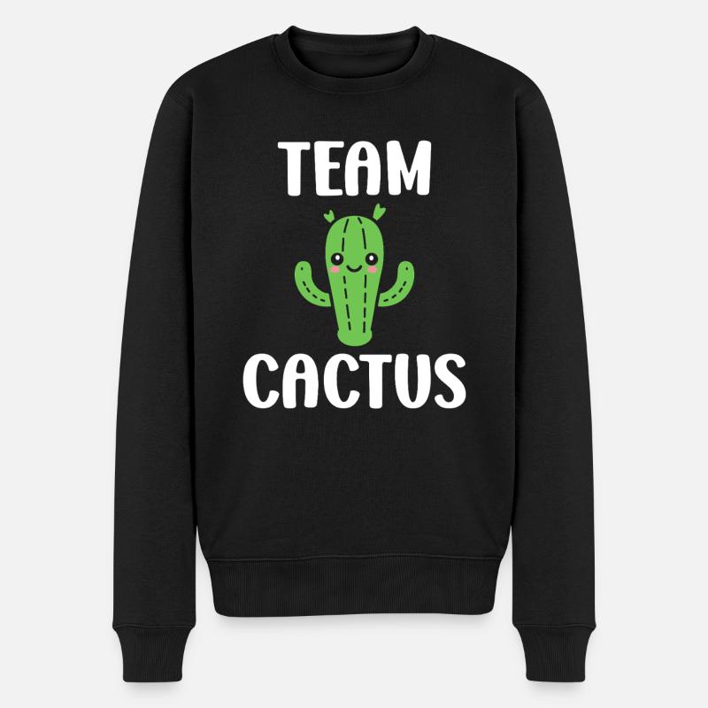 Kaktus - Männer Premium Bio Pullover - Schwarz