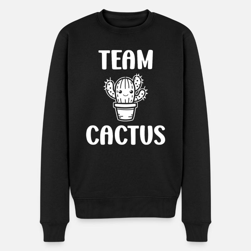 Kaktus - Männer Premium Bio Pullover - Schwarz