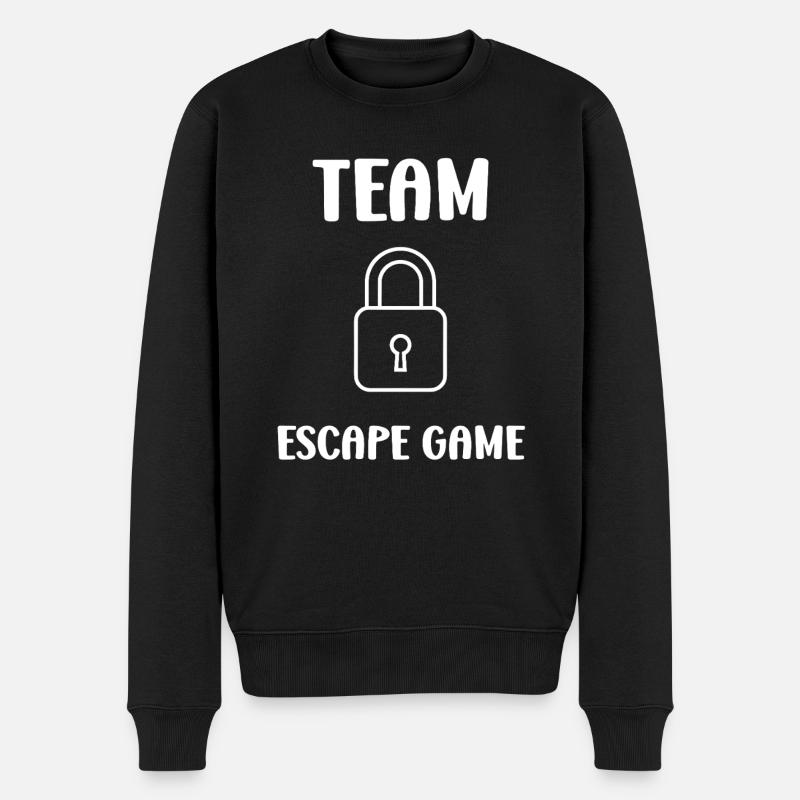 Fluchtspiel - Männer Premium Bio Pullover - Schwarz