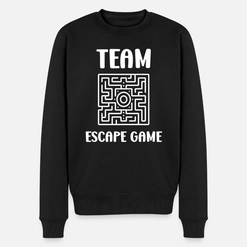 Escape game - Pull Premium bio Homme - noir