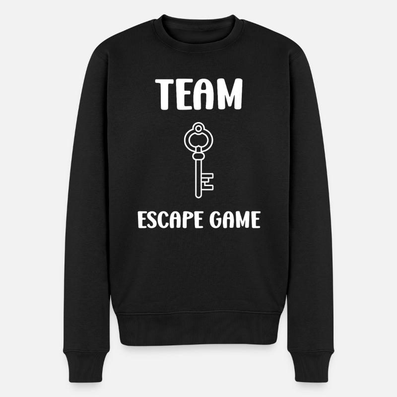 Fluchtspiel - Männer Premium Bio Pullover - Schwarz