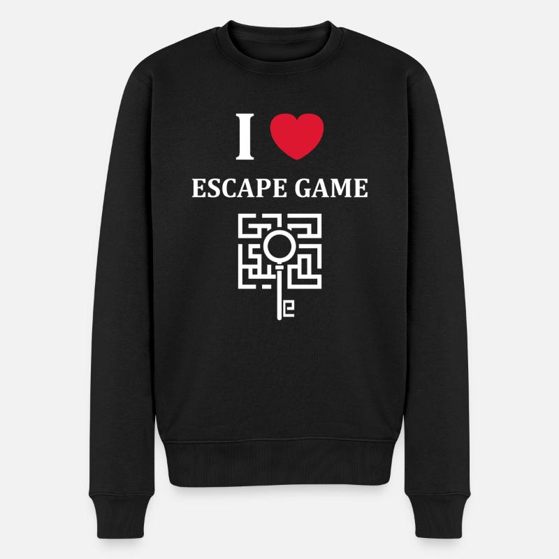 Escape game - Pull Premium bio Homme - noir