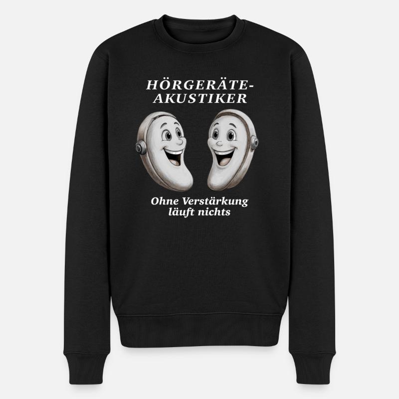 HÖRGERÄTEAKUSTIKER - Männer Premium Bio Pullover - Schwarz