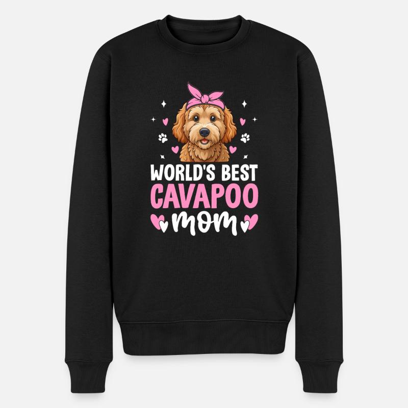 Cavapoo Mor Påskønnelse Cavadoodle Sjov Kæledyr Hund - Økologisk premium-sweatshirt til mænd - sort