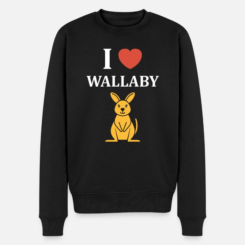 Wallaby - Männer Premium Bio Pullover - Schwarz