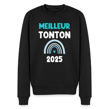 2025 tonton meilleur cadeau annonce grossesse - Pull Premium bio Homme - noir - Devant - Nico (187cm)
