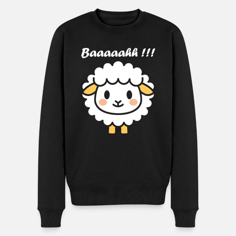 Schaf - Männer Premium Bio Pullover - Schwarz