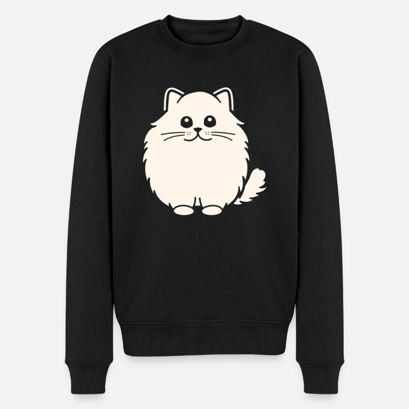 Chat persan - Pull Premium bio Homme - noir