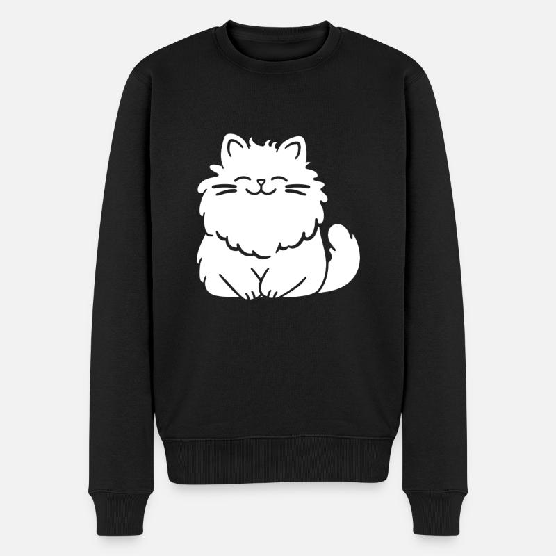 Chat persan - Pull Premium bio Homme - noir