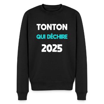 tonton qui déchire 2025 cadeau annonce grossesse - Pull Premium bio Homme - noir - Devant - Nico (187cm)