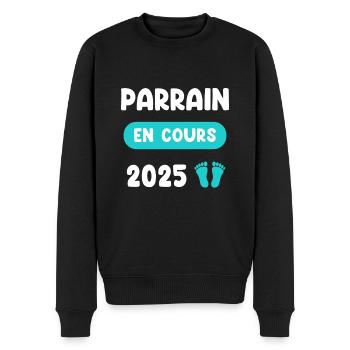 en cours 2025 parrain cadeau annonce grossesse - Pull Premium bio Homme - noir - Devant - Nico (187cm)