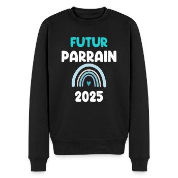 2025 parrain futur cadeau annonce grossesse - Pull Premium bio Homme - noir - Devant - Nico (187cm)