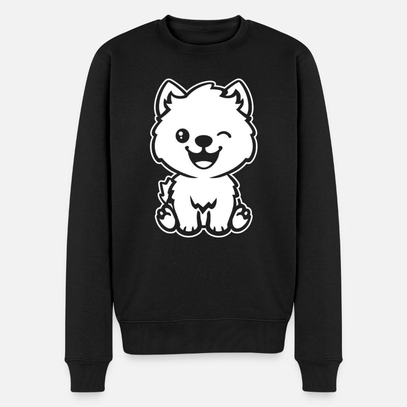 Pomsky - Männer Premium Bio Pullover - Schwarz