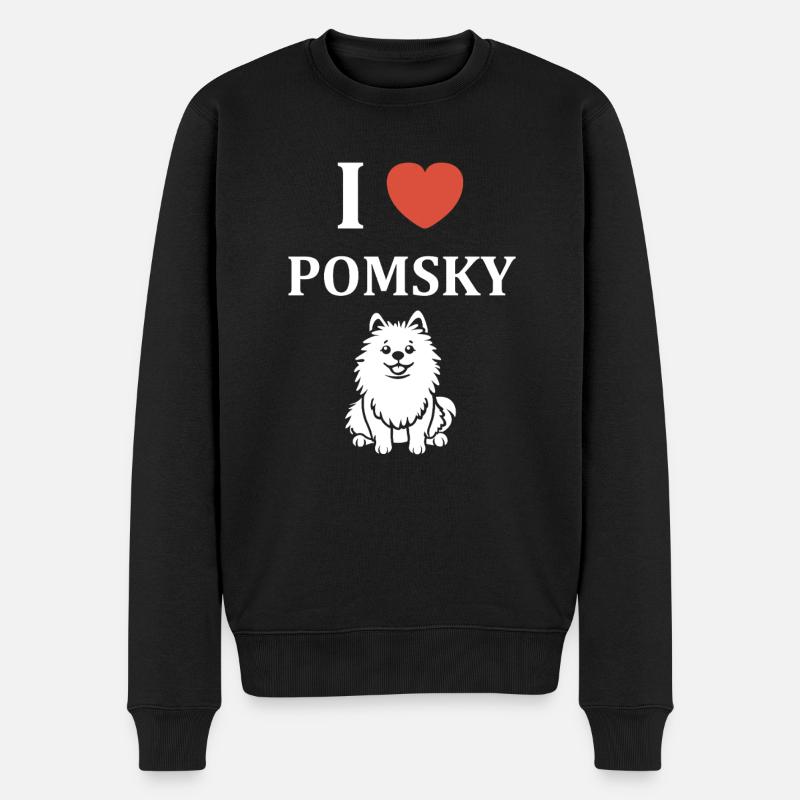 Pomsky - Männer Premium Bio Pullover - Schwarz
