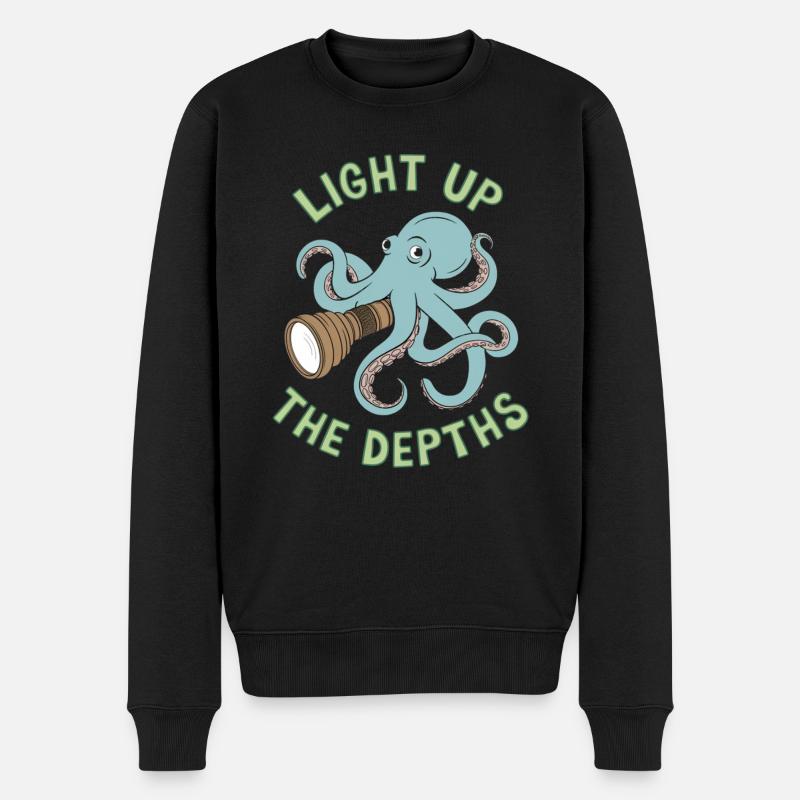 Illuminez les profondeurs Octopus Design - Pull Premium bio Homme - noir