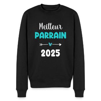 parrain meilleur 2025 cadeau annonce grossesse - Pull Premium bio Homme - noir - Devant - Nico (187cm)
