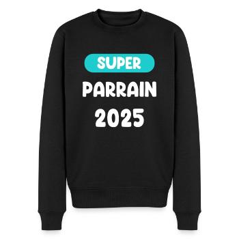 super 2025 parrain cadeau annonce grossesse - Pull Premium bio Homme - noir - Devant - Nico (187cm)