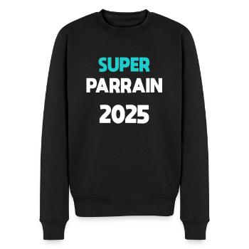 super parrain 2025 cadeau annonce grossesse - Pull Premium bio Homme - noir - Devant - Nico (187cm)