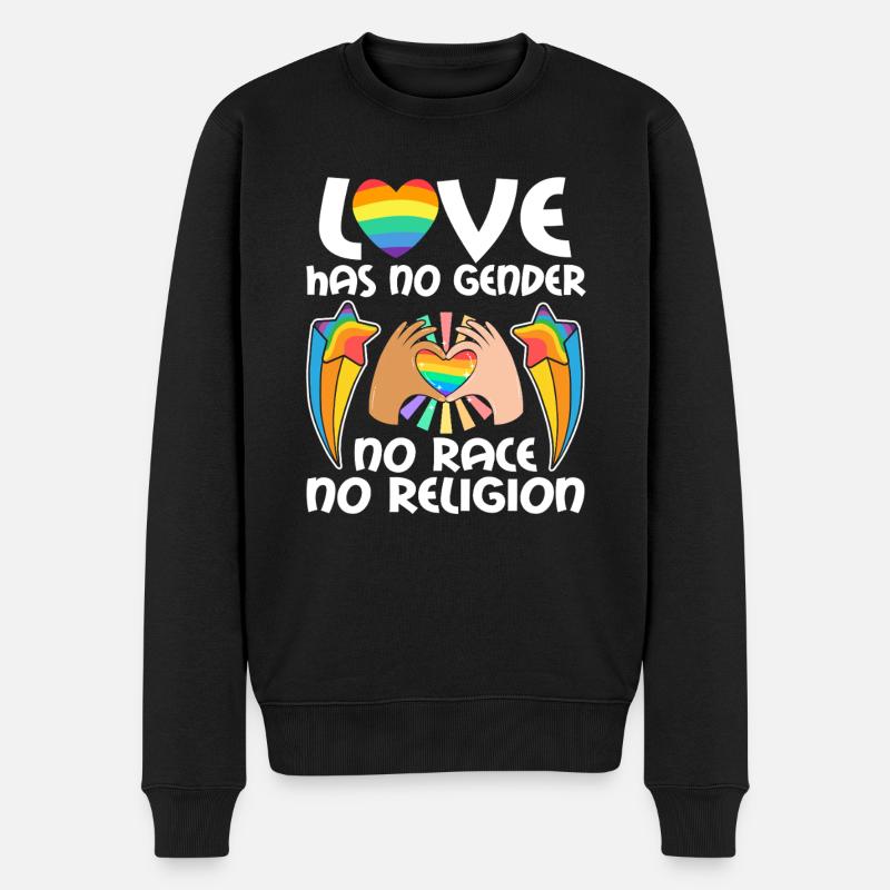 LGBTQIA+ Lesben, Schwule, Gleichberechtigung - Männer Premium Bio Pullover - Schwarz