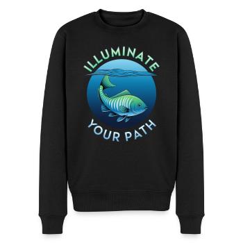 Illuminate Your Path Fish Design - Männer Premium Bio Pullover - Schwarz - Vorne - Nico (187cm)