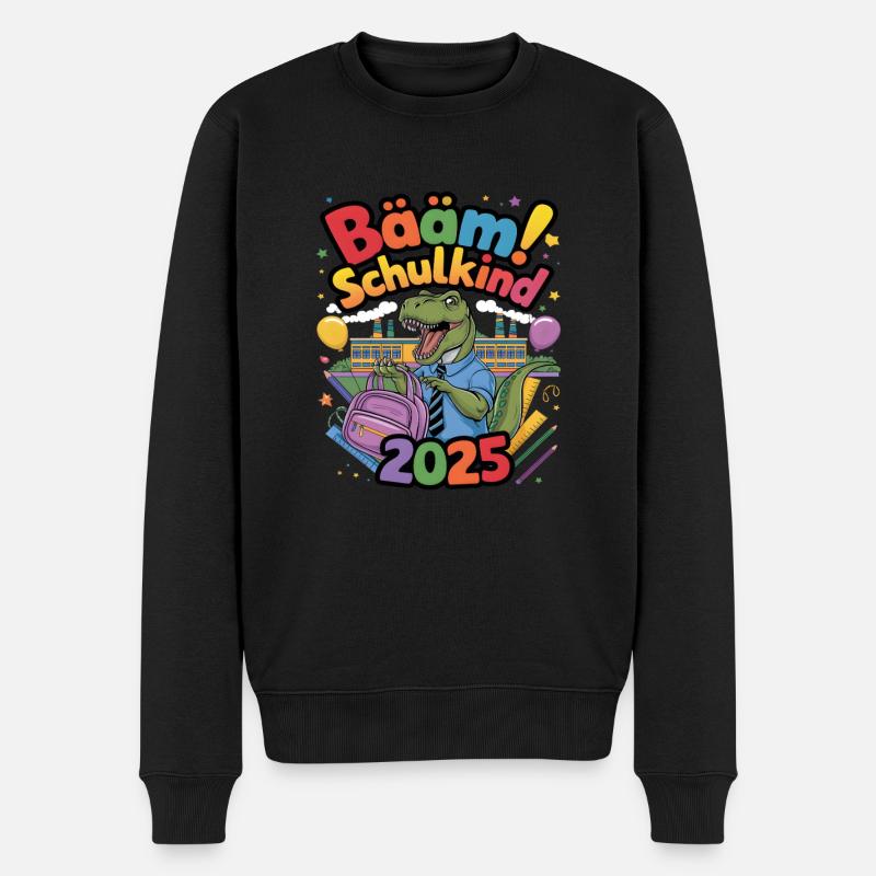 Schulkind 2025 Einschulung Schulanfang - Männer Premium Bio Pullover - Schwarz