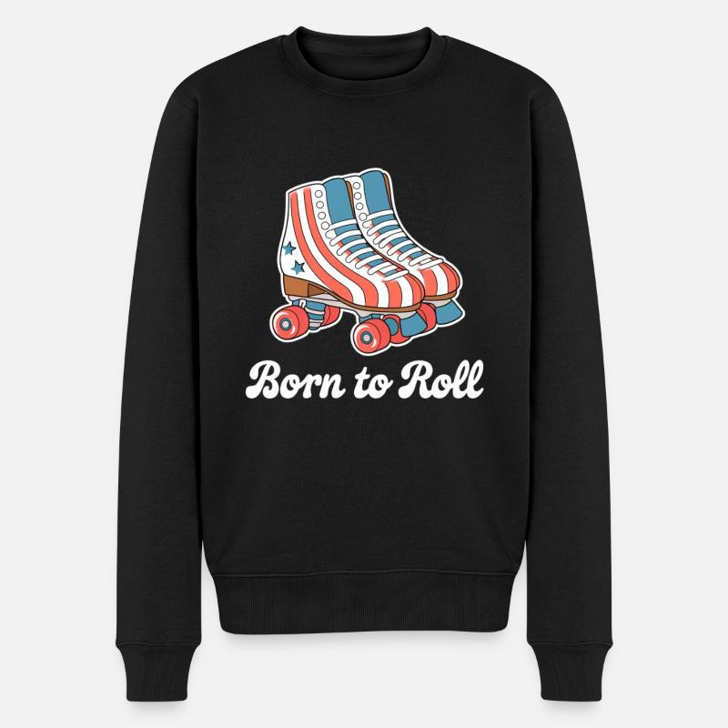 Design de patins rétro « Born to Roll » - Pull Premium bio Homme - noir