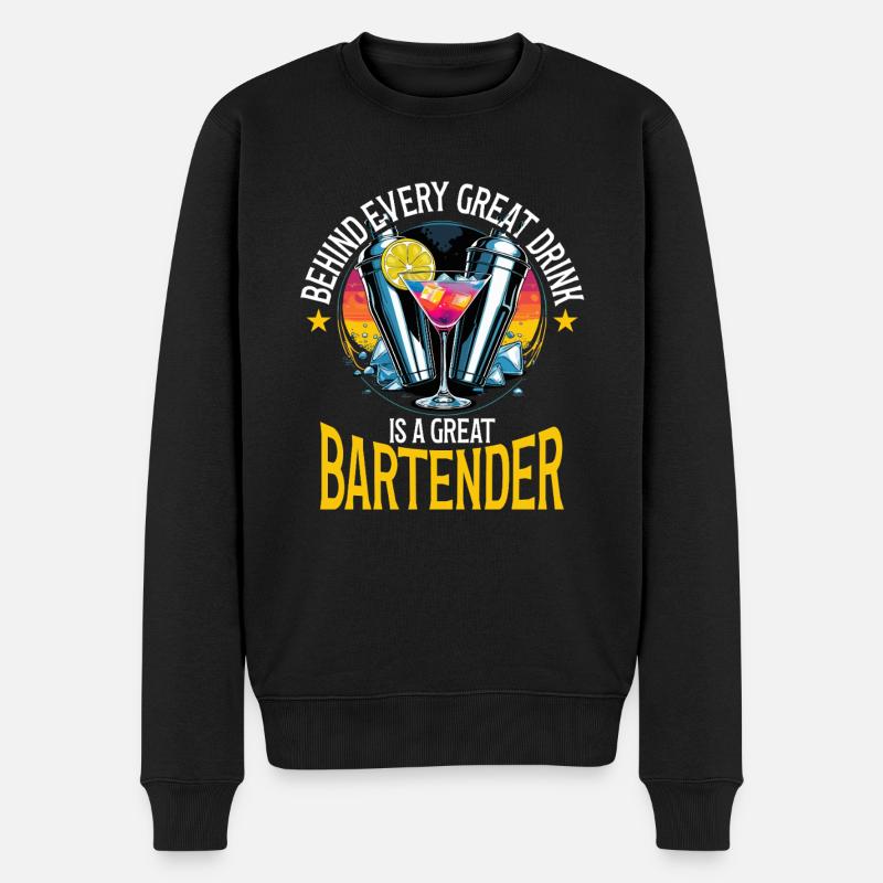 Barkeeper Great Bartender - Männer Premium Bio Pullover - Schwarz