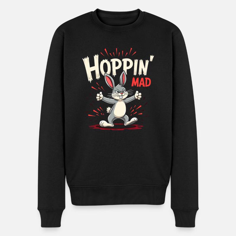 Lapin Conception d’animaux sarcastiques - Pull Premium bio Homme - noir