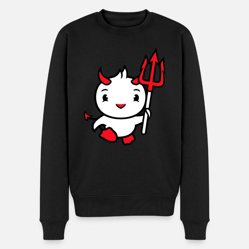 oiseau diable cornes satan trident enfer mal cool - Pull Premium bio Homme - noir