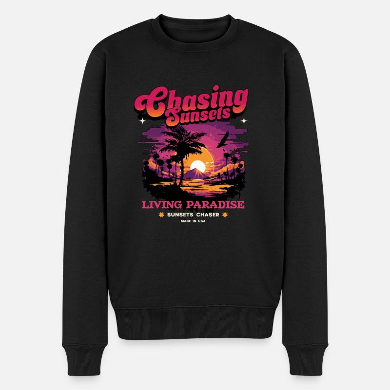 Sunset Paradise Déclaration Rétro - Pull Premium bio Homme - noir