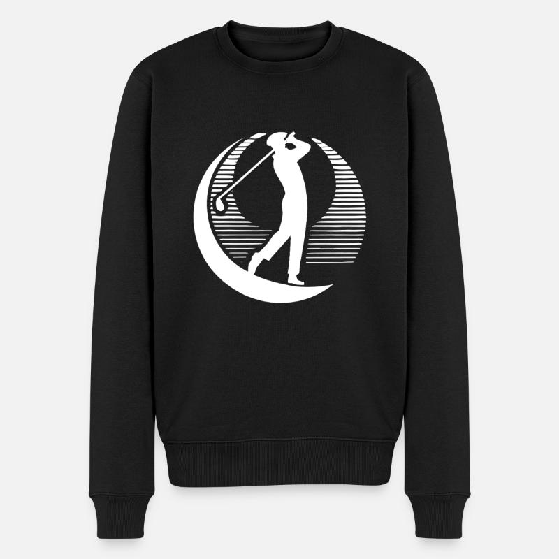 Golfer - Männer Premium Bio Pullover - Schwarz
