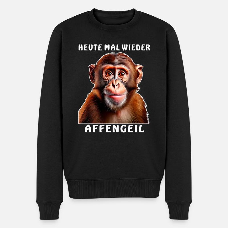 MONKEY AGAIN TODAY - Pull Premium bio Homme - noir