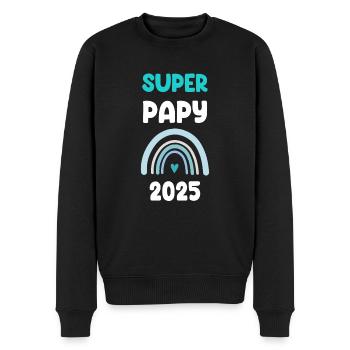 2025 papy super cadeau annonce grossesse - Pull Premium bio Homme - noir - Devant - Nico (187cm)