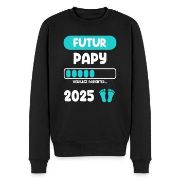 futur 2025 papy cadeau annonce grossesse - Pull Premium bio Homme - noir - Devant - Nico (187cm)
