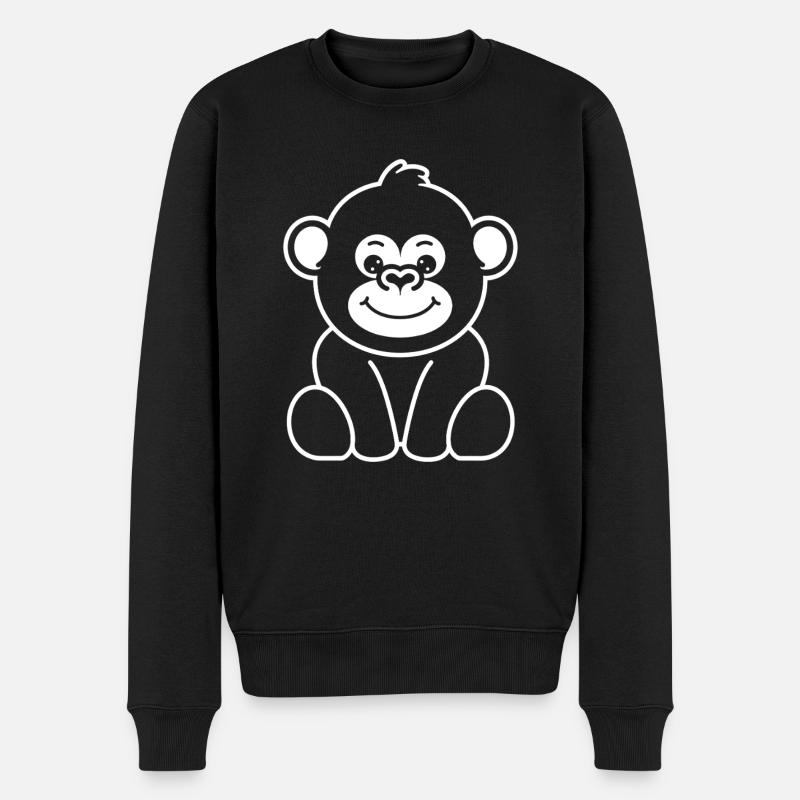 Gorilla - Männer Premium Bio Pullover - Schwarz