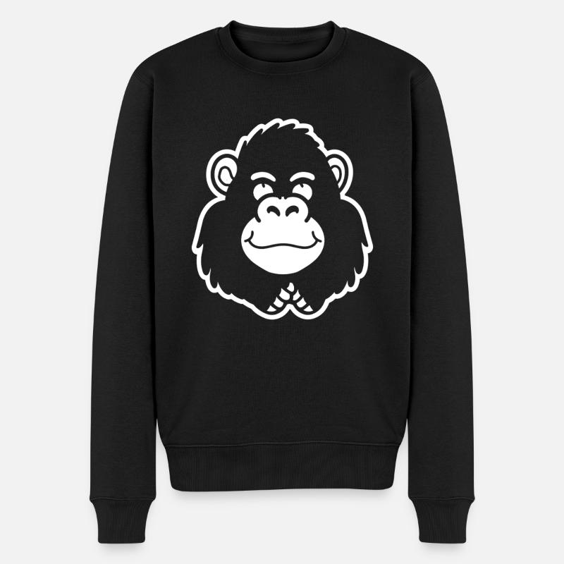 Gorilla - Männer Premium Bio Pullover - Schwarz