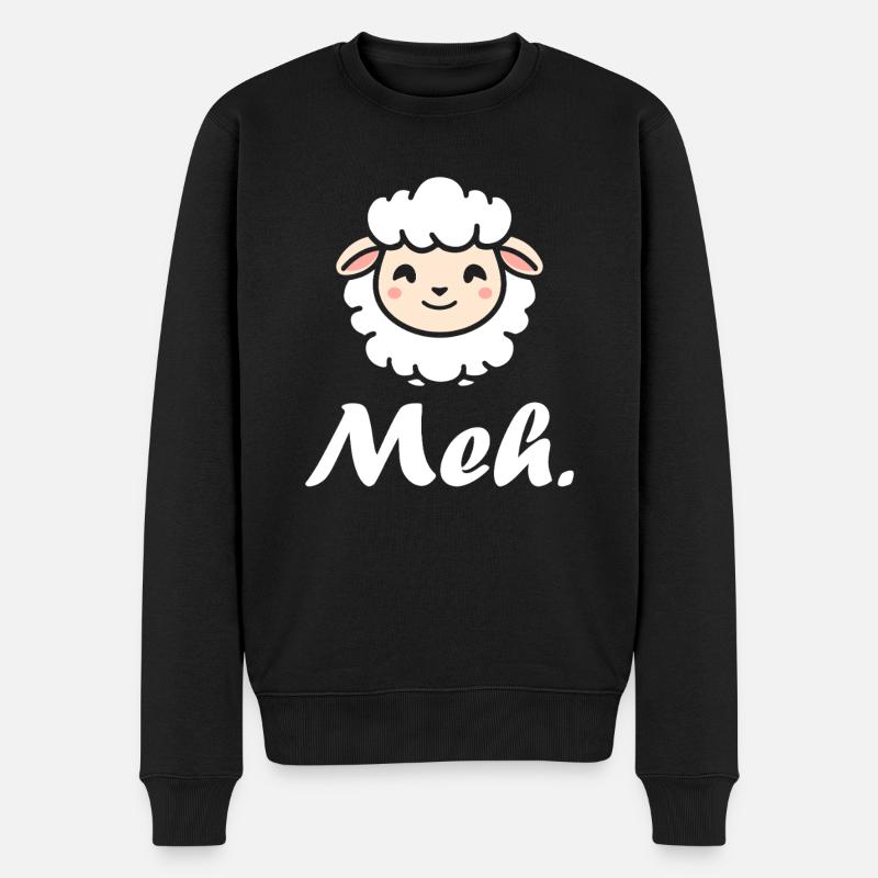 Schaf - Männer Premium Bio Pullover - Schwarz