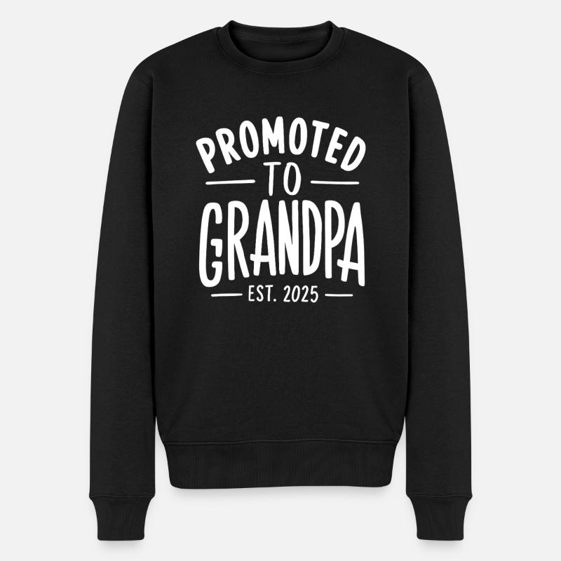 Befördert zum Opa Est 2025 Opa Grumps - Männer Premium Bio Pullover - Schwarz