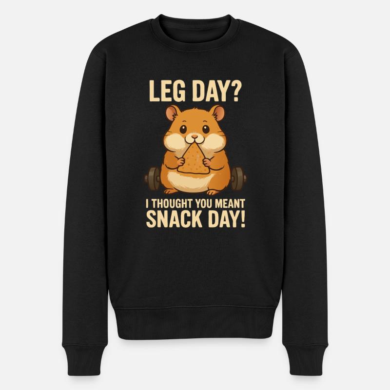 Hamster "Leg day"? - Männer Premium Bio Pullover - Schwarz